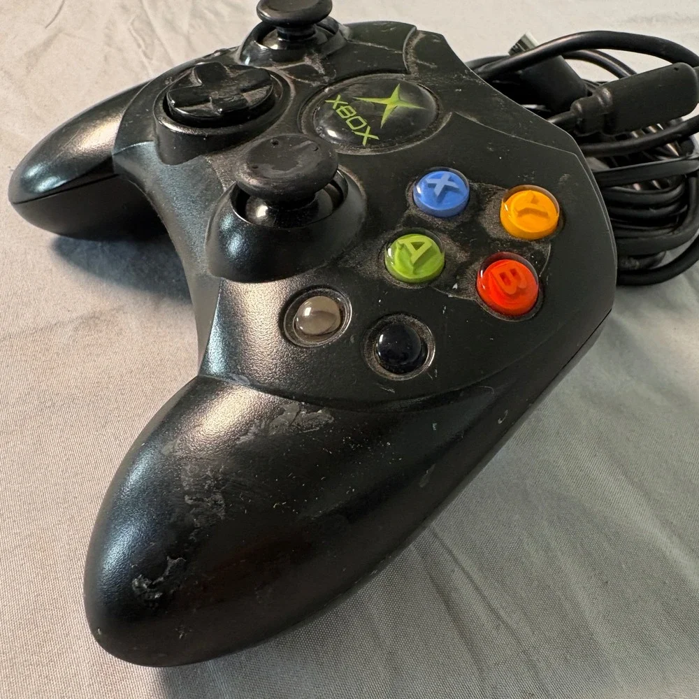 Microsoft Xbox Controller S Original OEM Wired Gamepad Black X08-69873